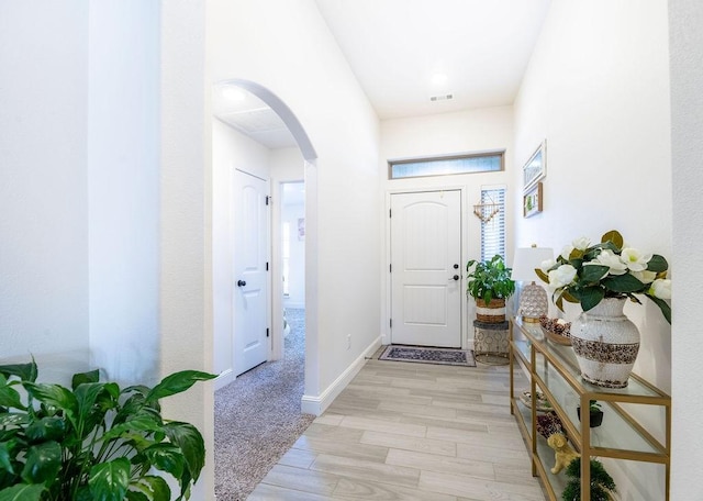 entryway featuring light wood-type flooring