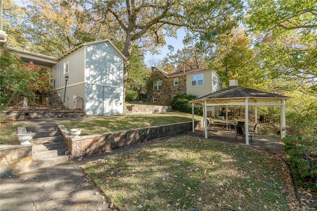 view of yard with a gazebo