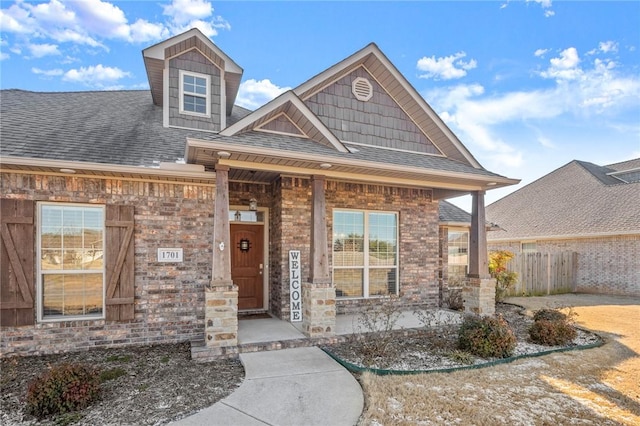 view of front of property with a porch