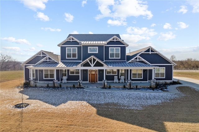 craftsman-style home featuring covered porch