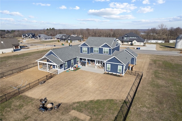 bird's eye view with a residential view