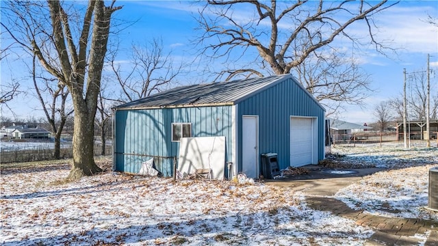 view of snow covered structure