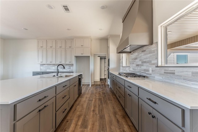 13121 Bethel Blacktop Rd, Farmington, AR 72730 - kitchen featuring a sink and gray cabinets
