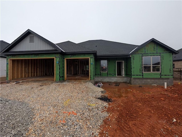 property under construction featuring a garage