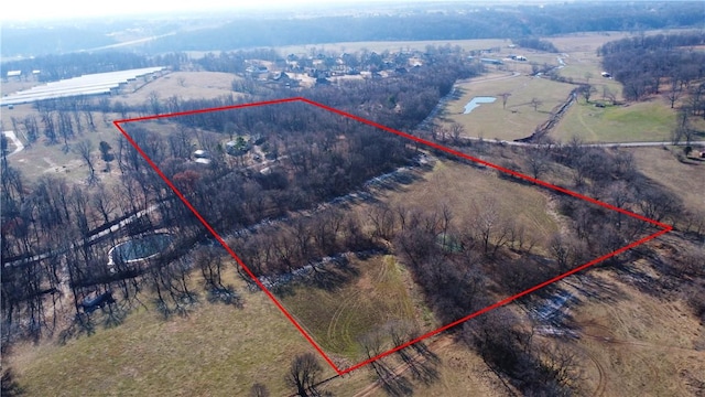 aerial view with a rural view