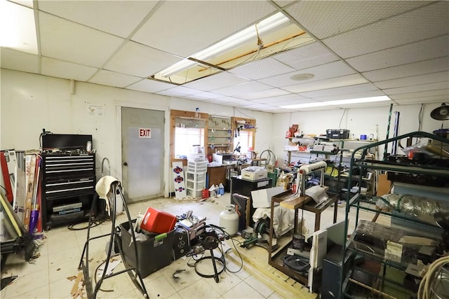 miscellaneous room featuring a paneled ceiling