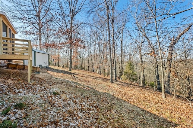 view of yard featuring a deck