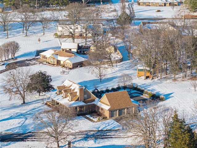 view of snowy aerial view