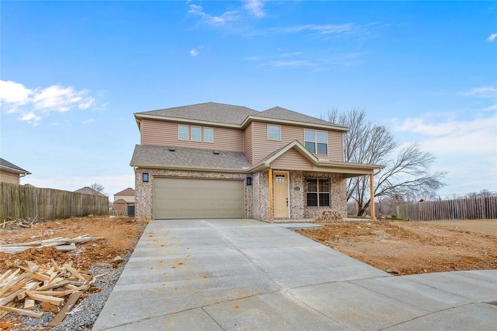 view of front of home featuring a garage