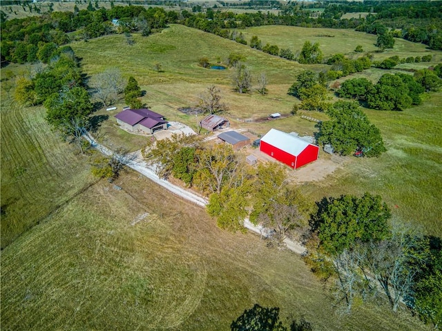 drone / aerial view with a rural view