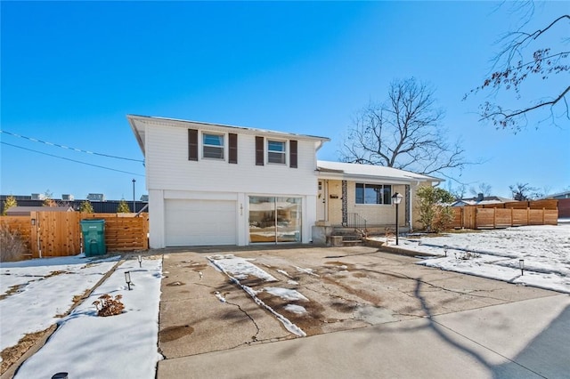 tri-level home featuring a garage