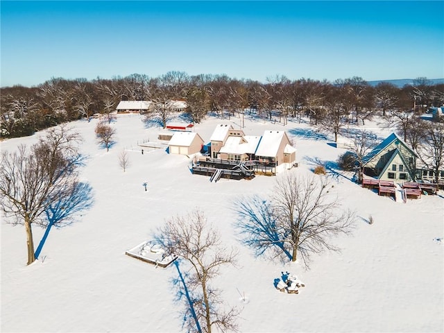 view of snowy aerial view