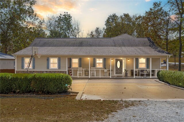 view of front of home featuring covered porch