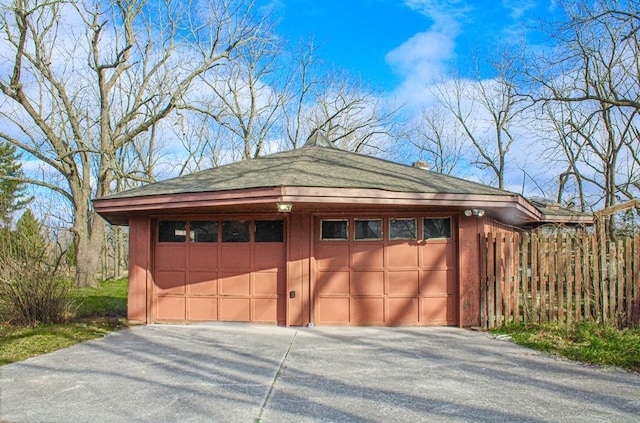 view of garage