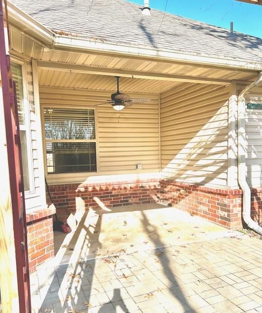 view of patio / terrace with ceiling fan