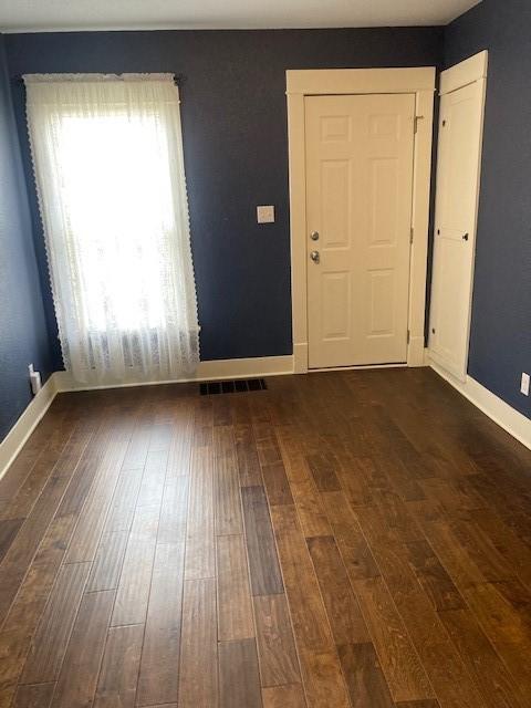 entrance foyer featuring dark wood-type flooring