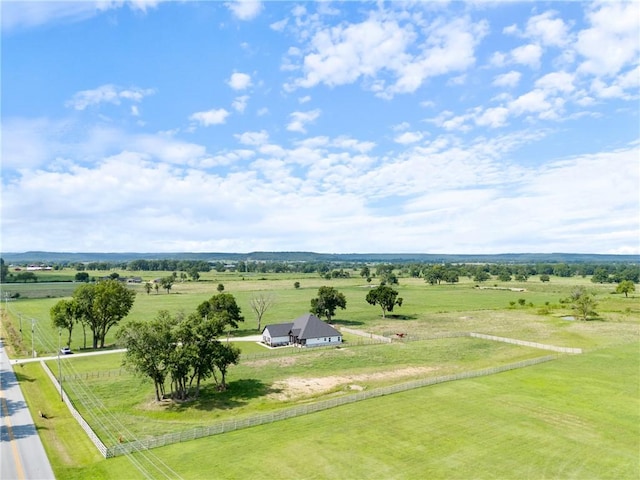 bird's eye view with a rural view