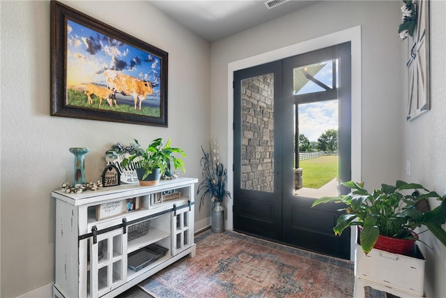 foyer with french doors