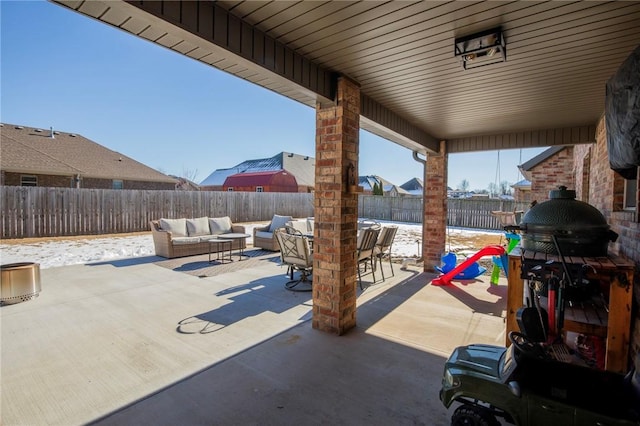 view of patio / terrace with an outdoor living space