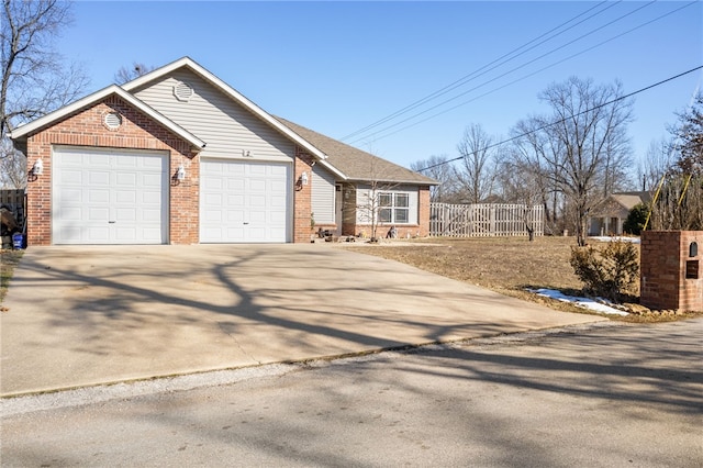 view of front facade with a garage