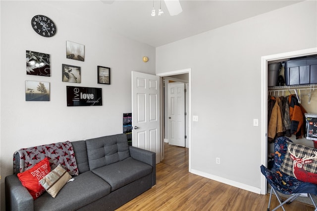 living room featuring wood-type flooring