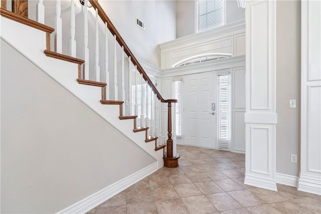 view of tiled foyer entrance