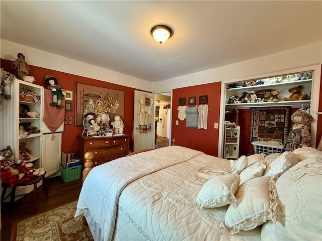 bedroom featuring hardwood / wood-style floors