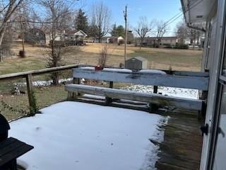 view of yard covered in snow