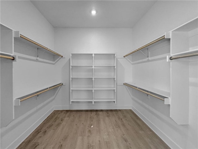 spacious closet featuring light hardwood / wood-style floors