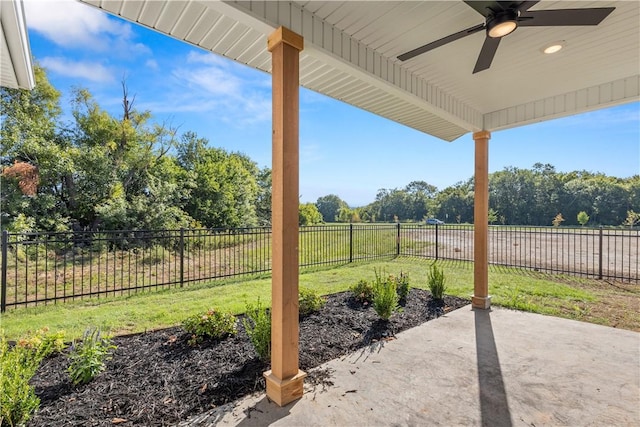 view of patio / terrace with ceiling fan