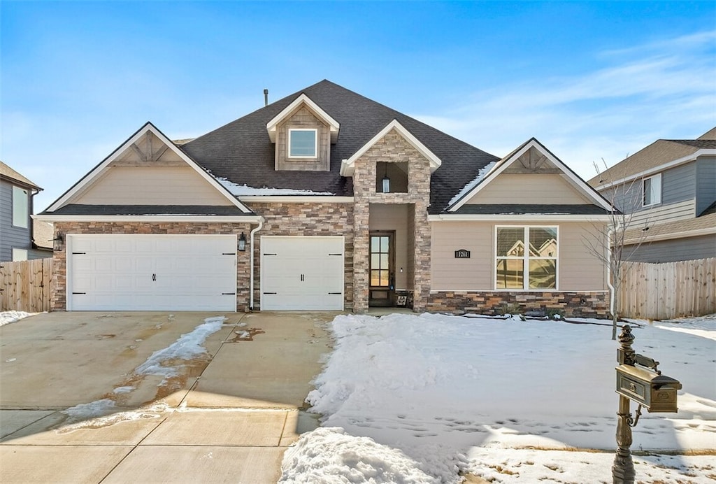 view of front of home with a garage