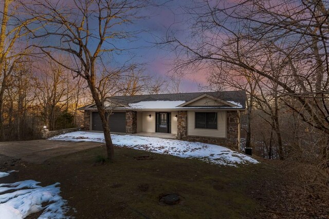 view of front of home featuring a garage