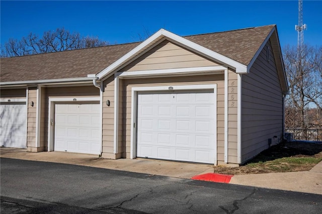 view of garage