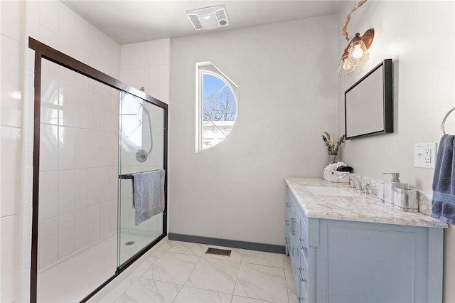510 Chisholm Trl, Forsyth, MO 65653 - bathroom featuring a shower with shower door and vanity