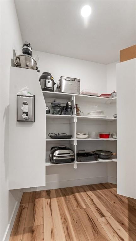 walk in closet featuring wood-type flooring