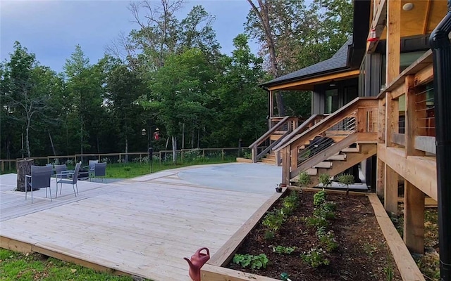 exterior space with a wooden deck