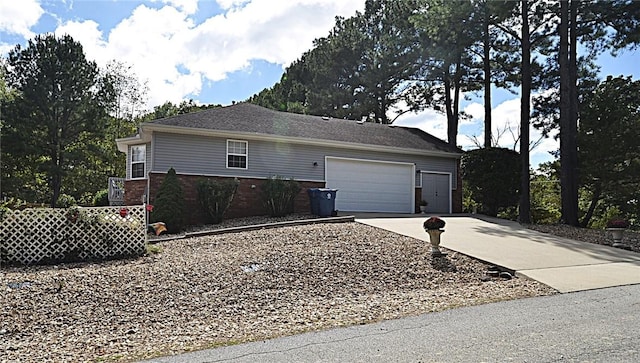 view of property exterior featuring a garage