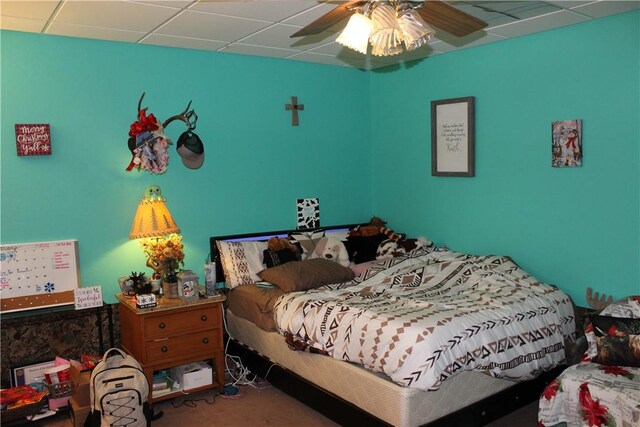 7 Viewpoint Dr, Eureka Springs, AR 72631 - bedroom featuring a drop ceiling and a ceiling fan