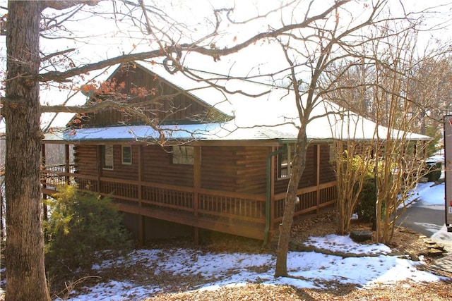 view of snow covered exterior