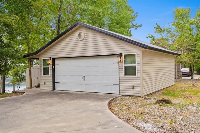 view of garage