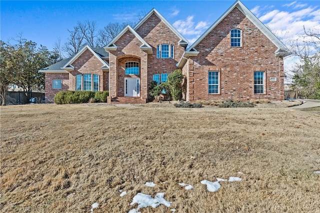 view of front property with a front lawn