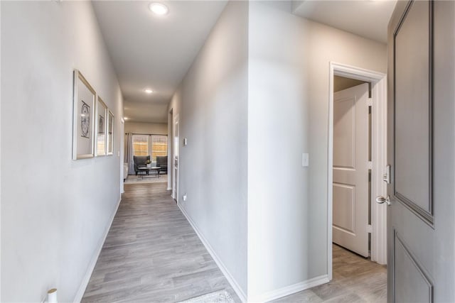 1412 NW 5th Ave, Highfill, AR 72734 - hallway with recessed lighting, baseboards, and light wood finished floors