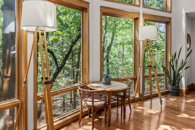 sunroom with plenty of natural light