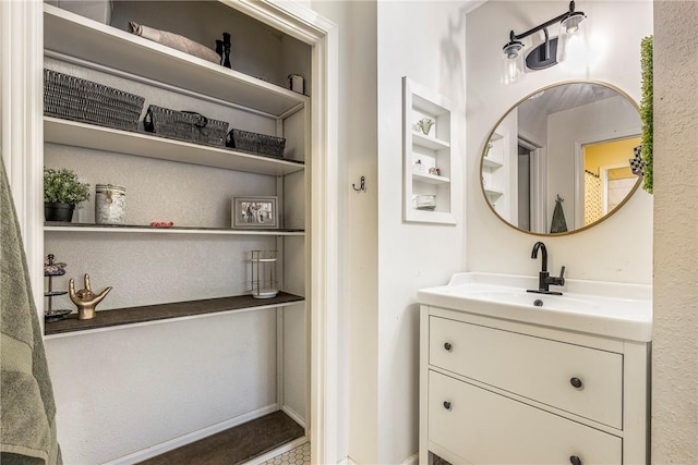 bathroom featuring vanity and built in features