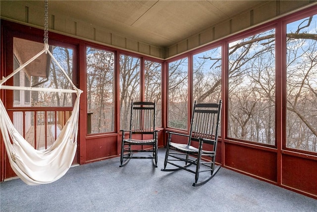 view of unfurnished sunroom