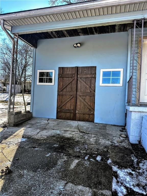 garage with driveway