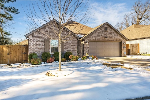 view of front of home with a garage