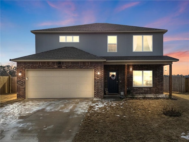 view of front facade with a garage