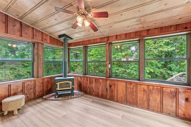 55 Ridgeway Ave, Eureka Springs, AR 72632 - sunroom / solarium with a wood stove
