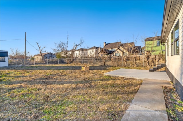 view of yard with a patio area